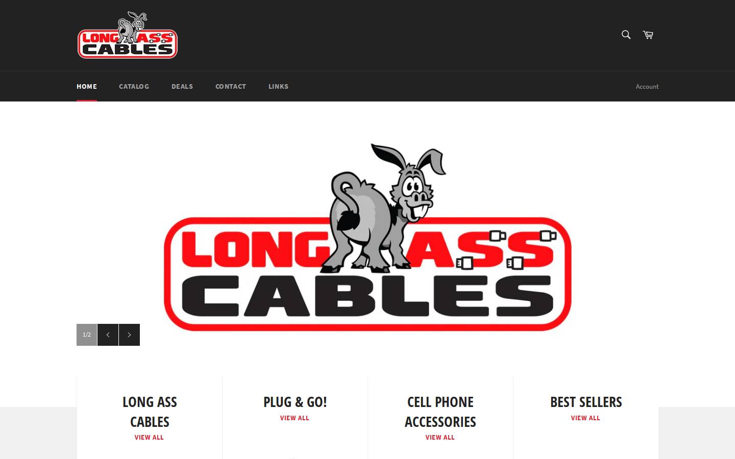 longasscables.com homepage screenshot