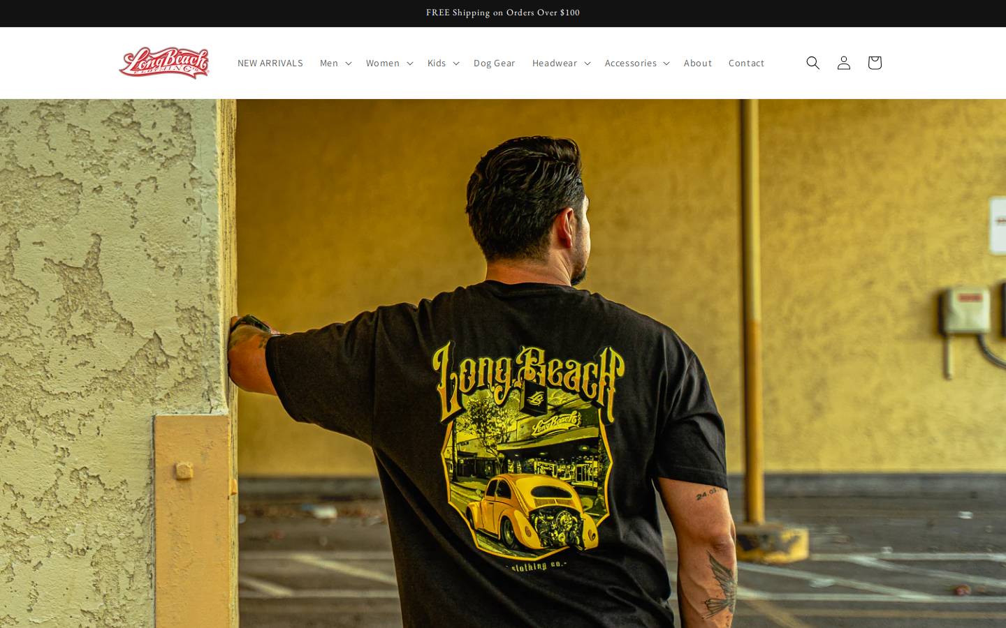 longbeachclothing.com homepage screenshot