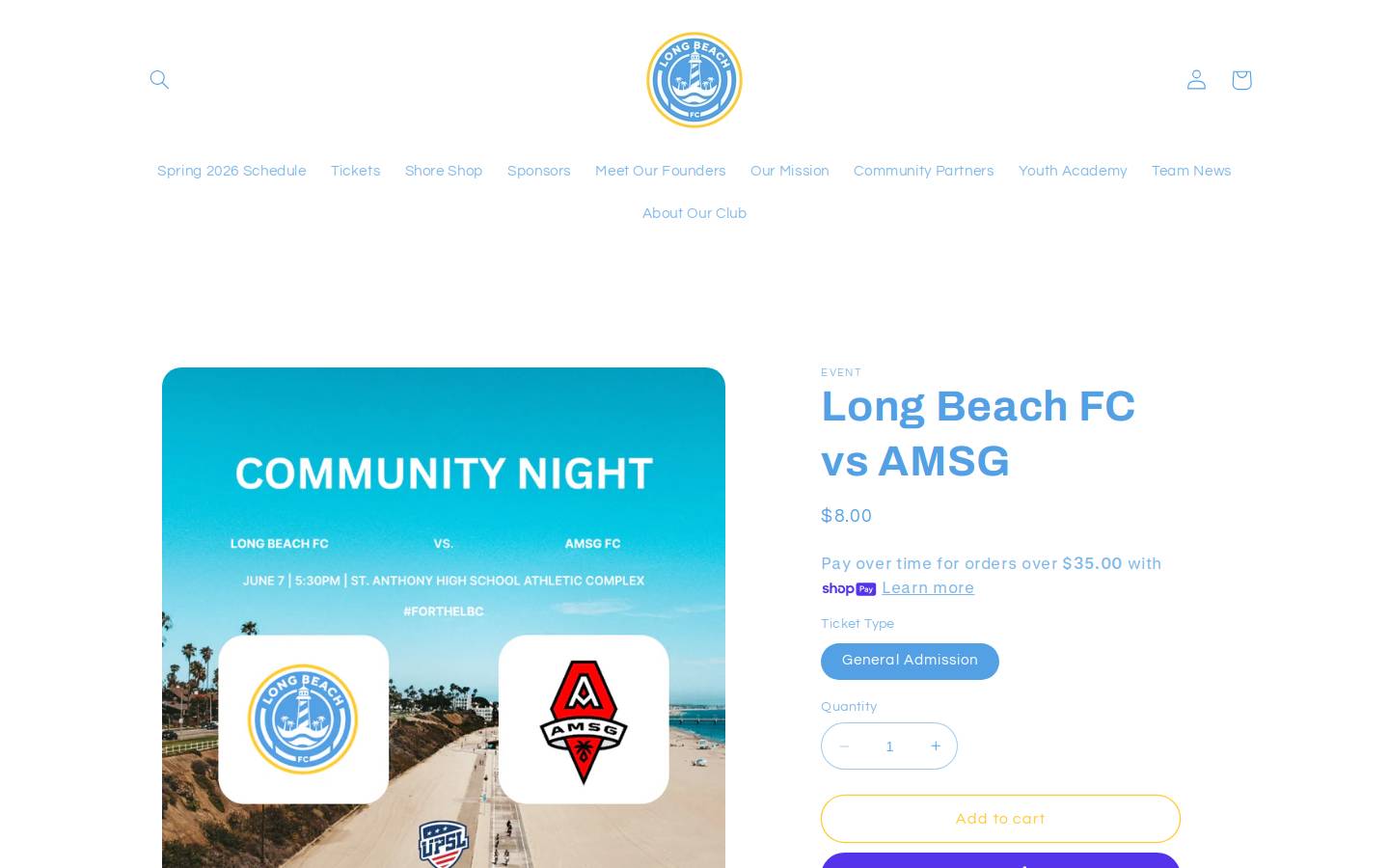longbeachfootballclub.com homepage screenshot