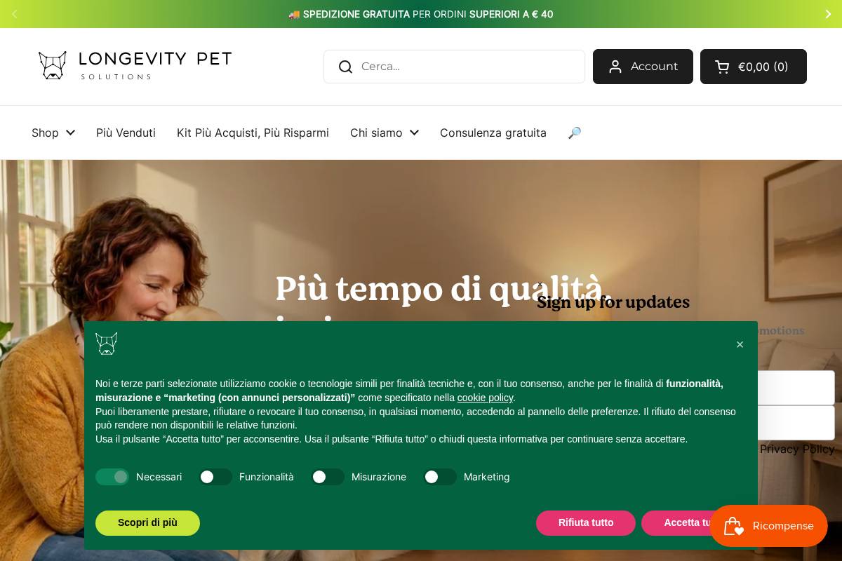 longevity-pet.com homepage screenshot