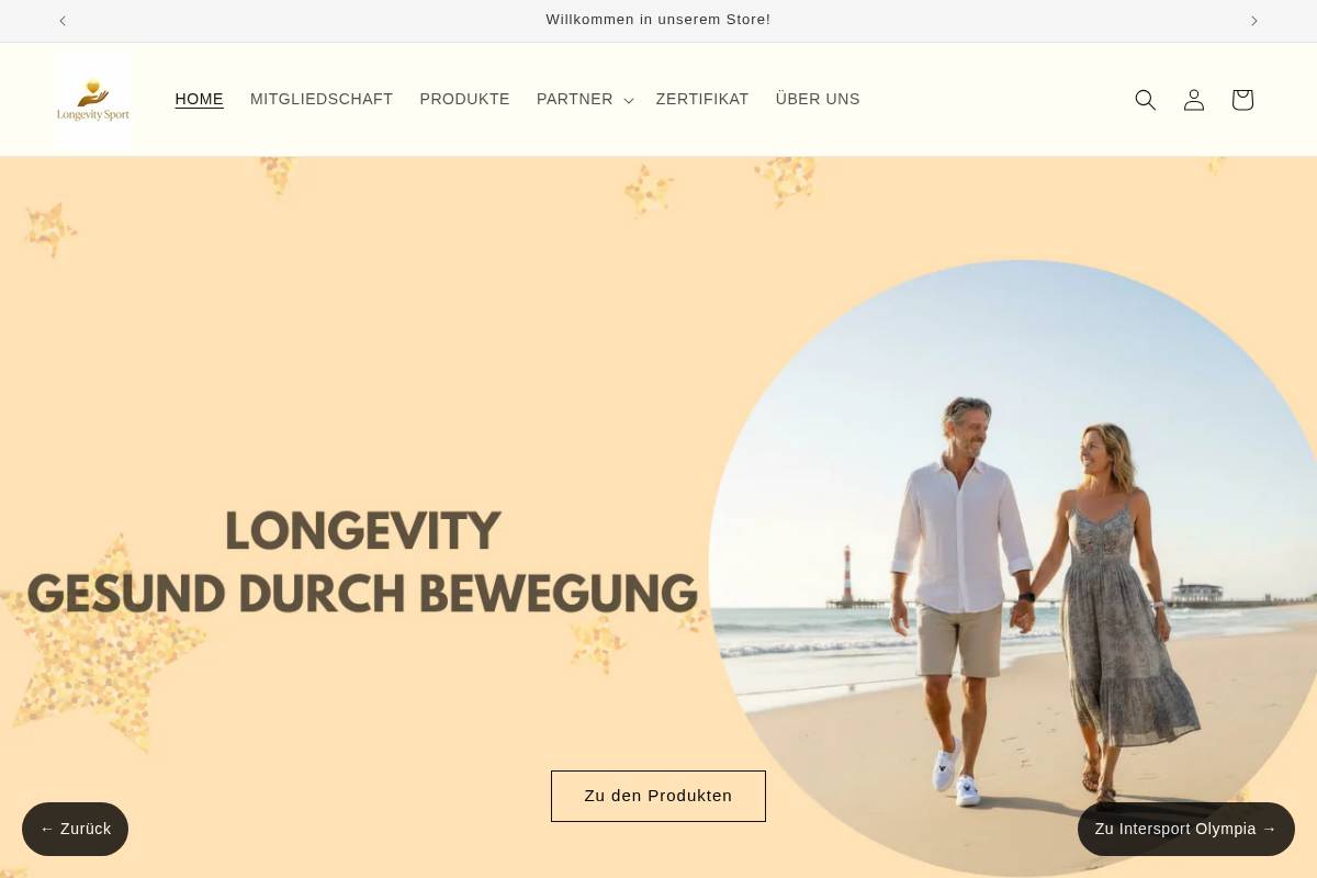 longevity-sport.de homepage screenshot