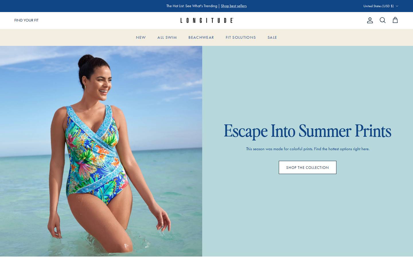 longitudeswim.com homepage screenshot