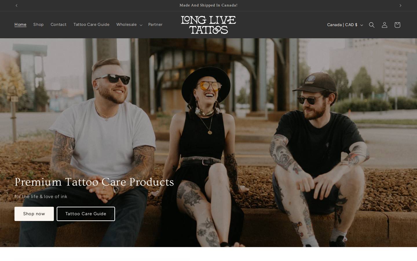 longlivetattoos.com homepage screenshot