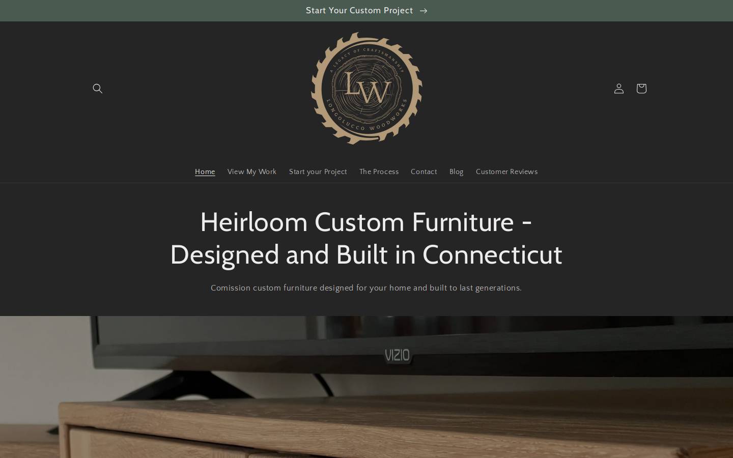 longolucco-woodworks.com homepage screenshot