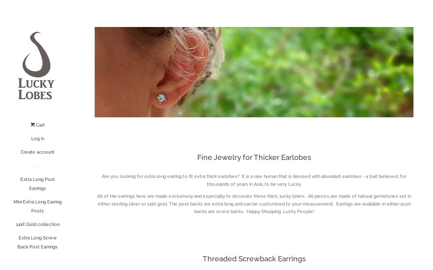 longpostearrings.com homepage screenshot