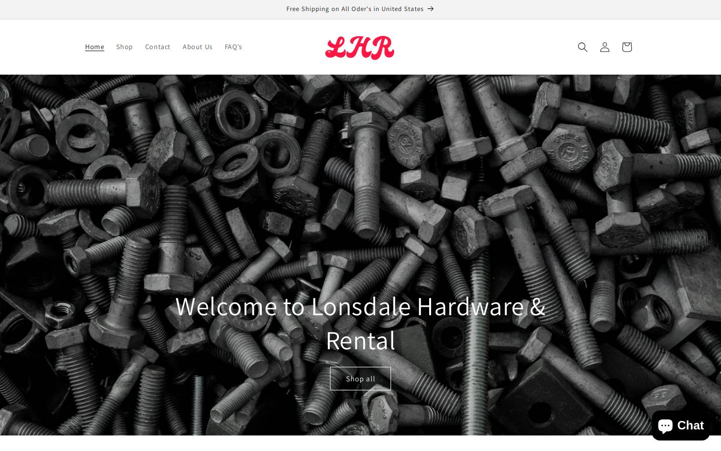 lonsdalehardware.com homepage screenshot