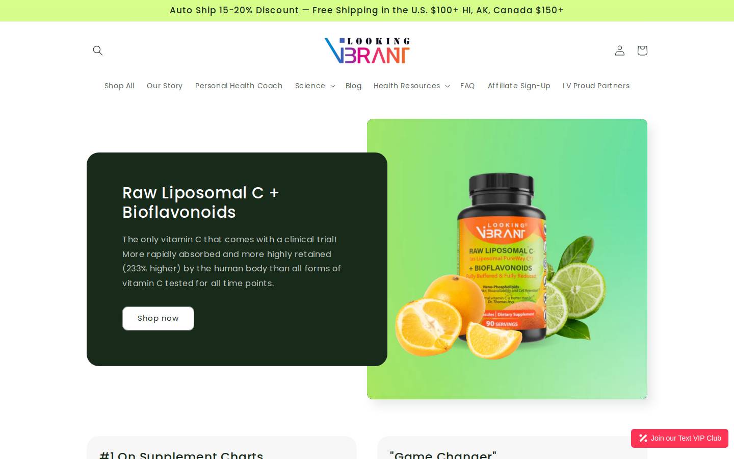lookingvibrant.com homepage screenshot