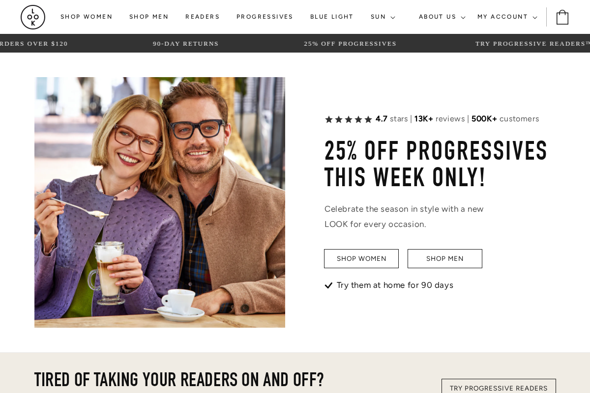 LOOK OPTIC homepage screenshot