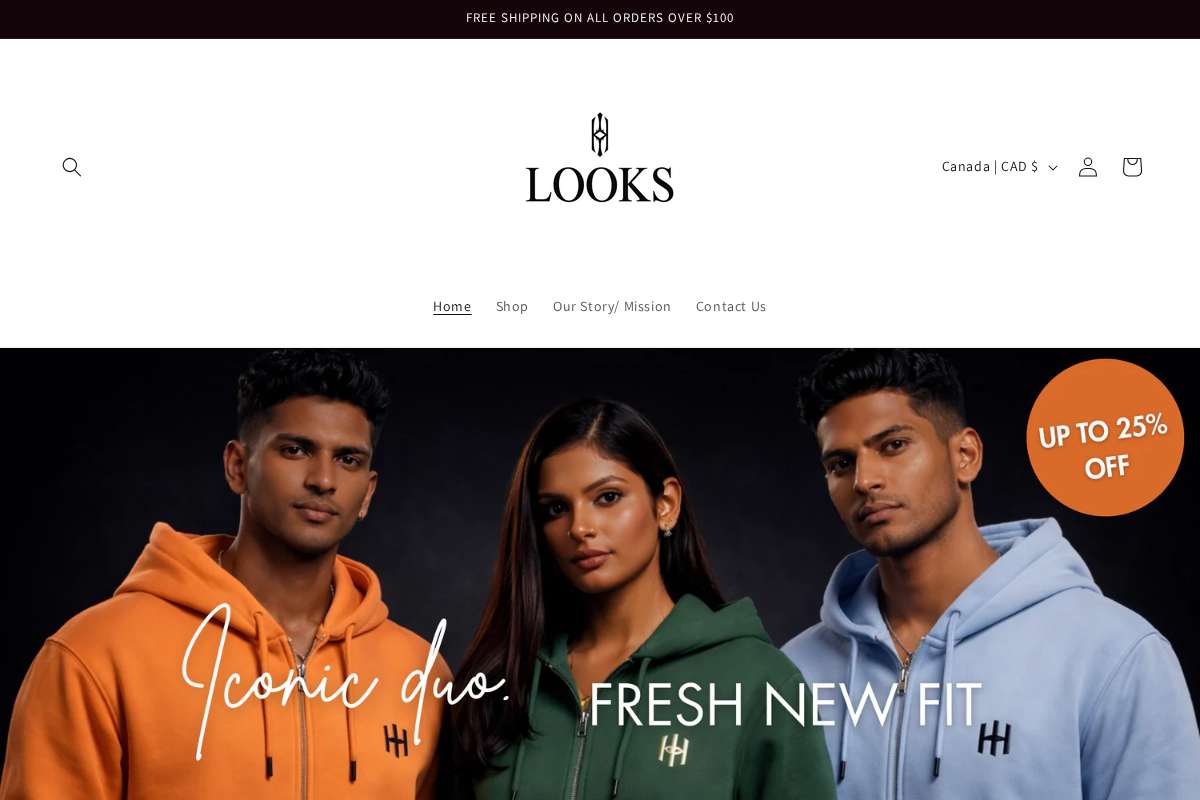 looksss.store homepage screenshot