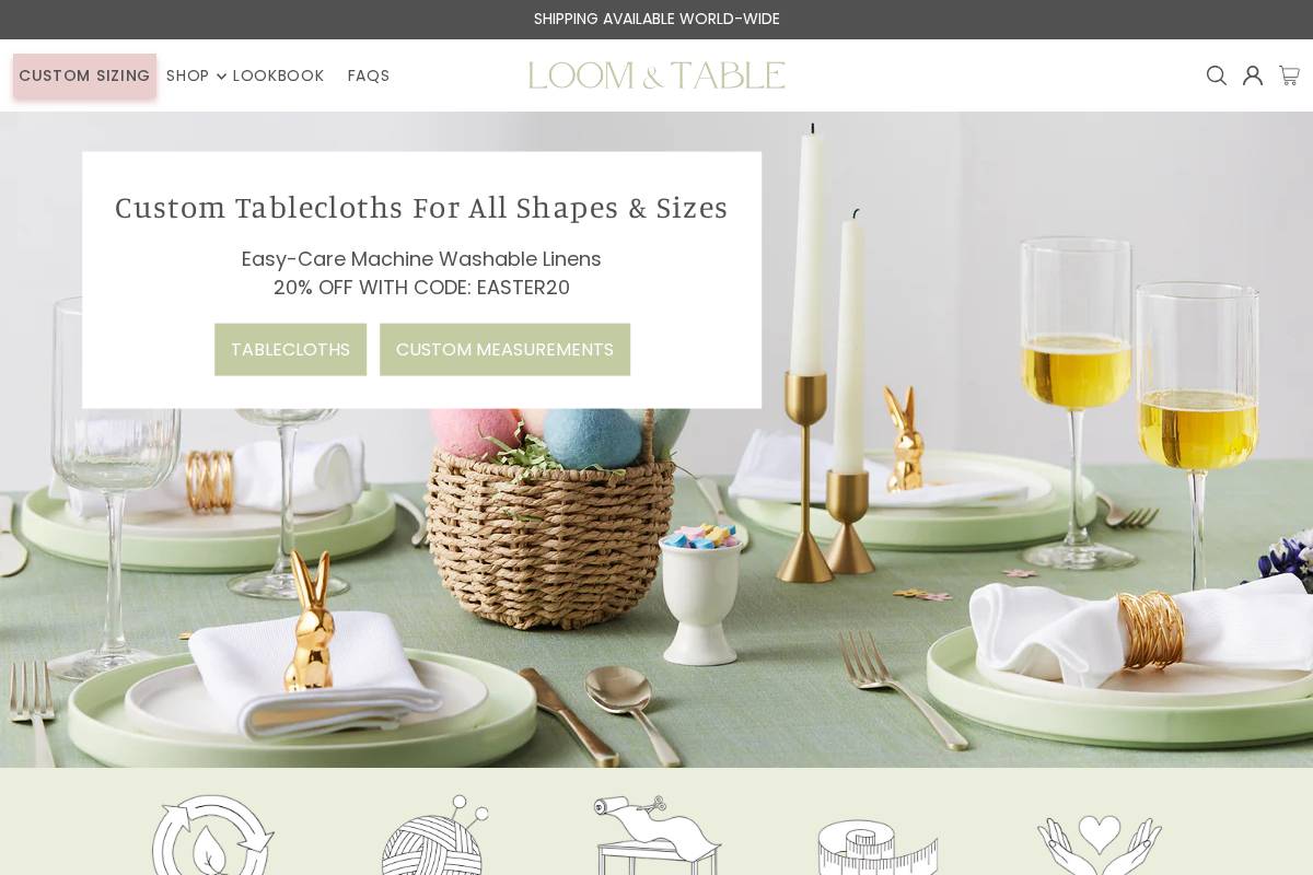 loomandtable.com homepage screenshot
