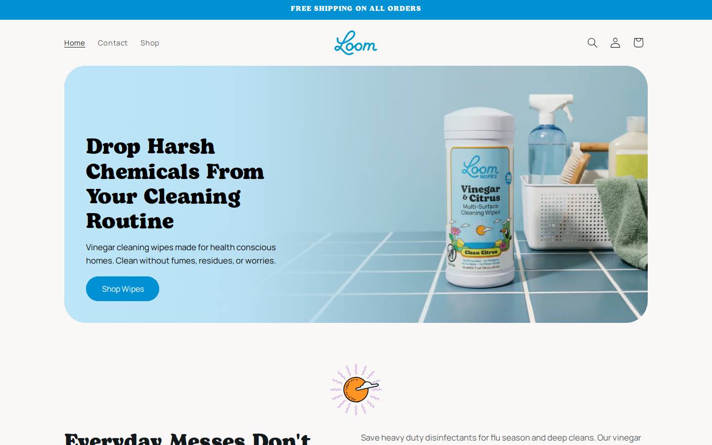 loomwipes.com homepage screenshot