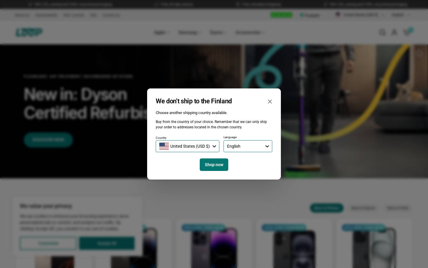 Loop Mobile homepage screenshot