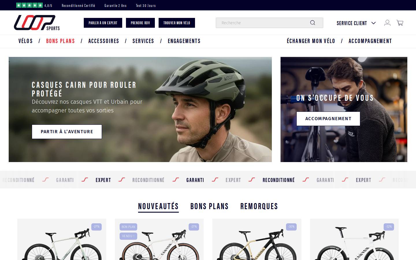Loop Sports homepage screenshot