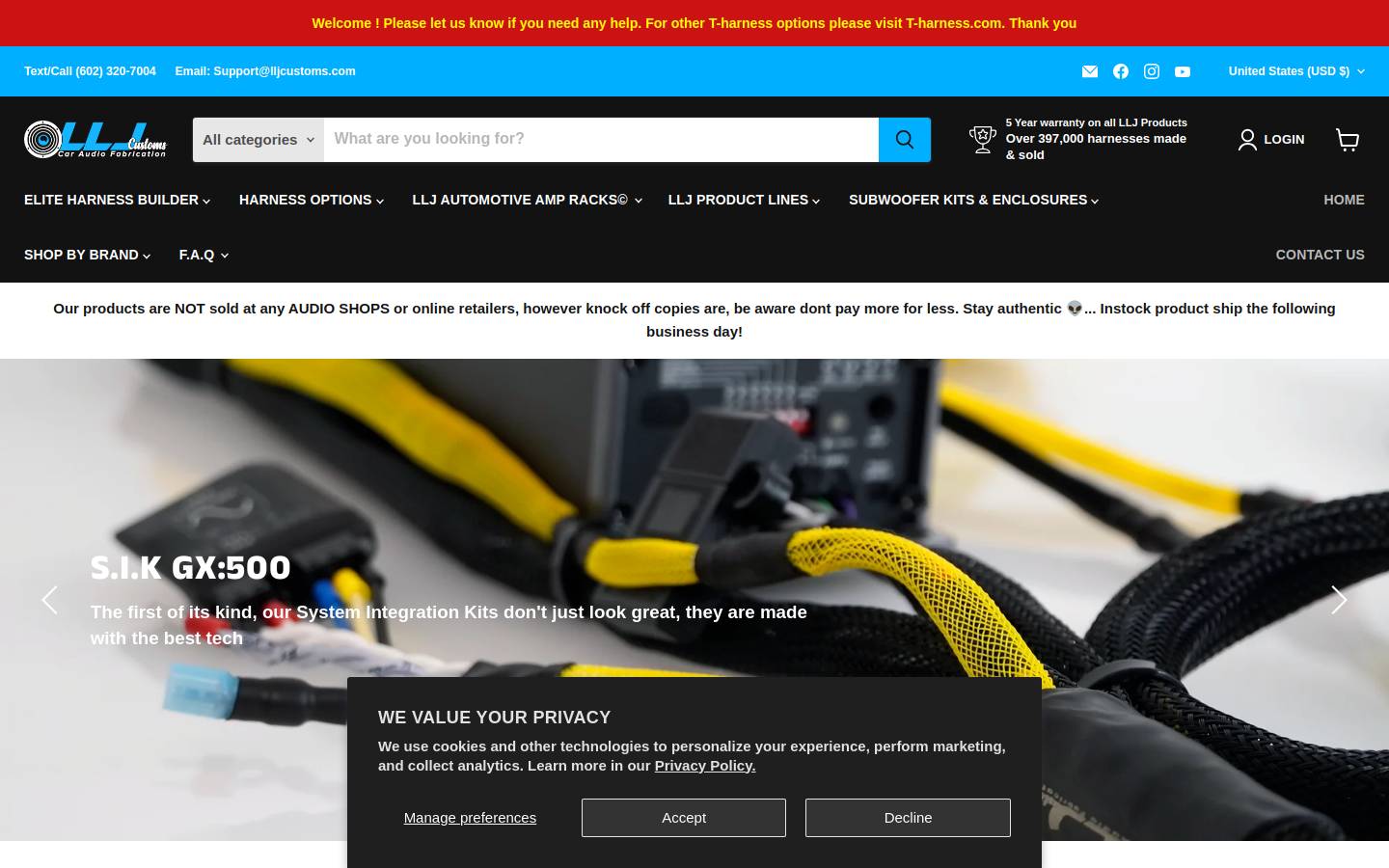 loopbackharness.com homepage screenshot