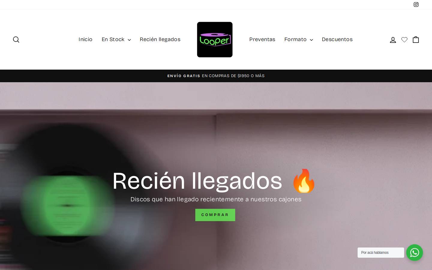 looper-records.com homepage screenshot