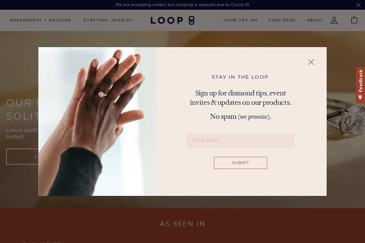 loopjewelry.com homepage screenshot