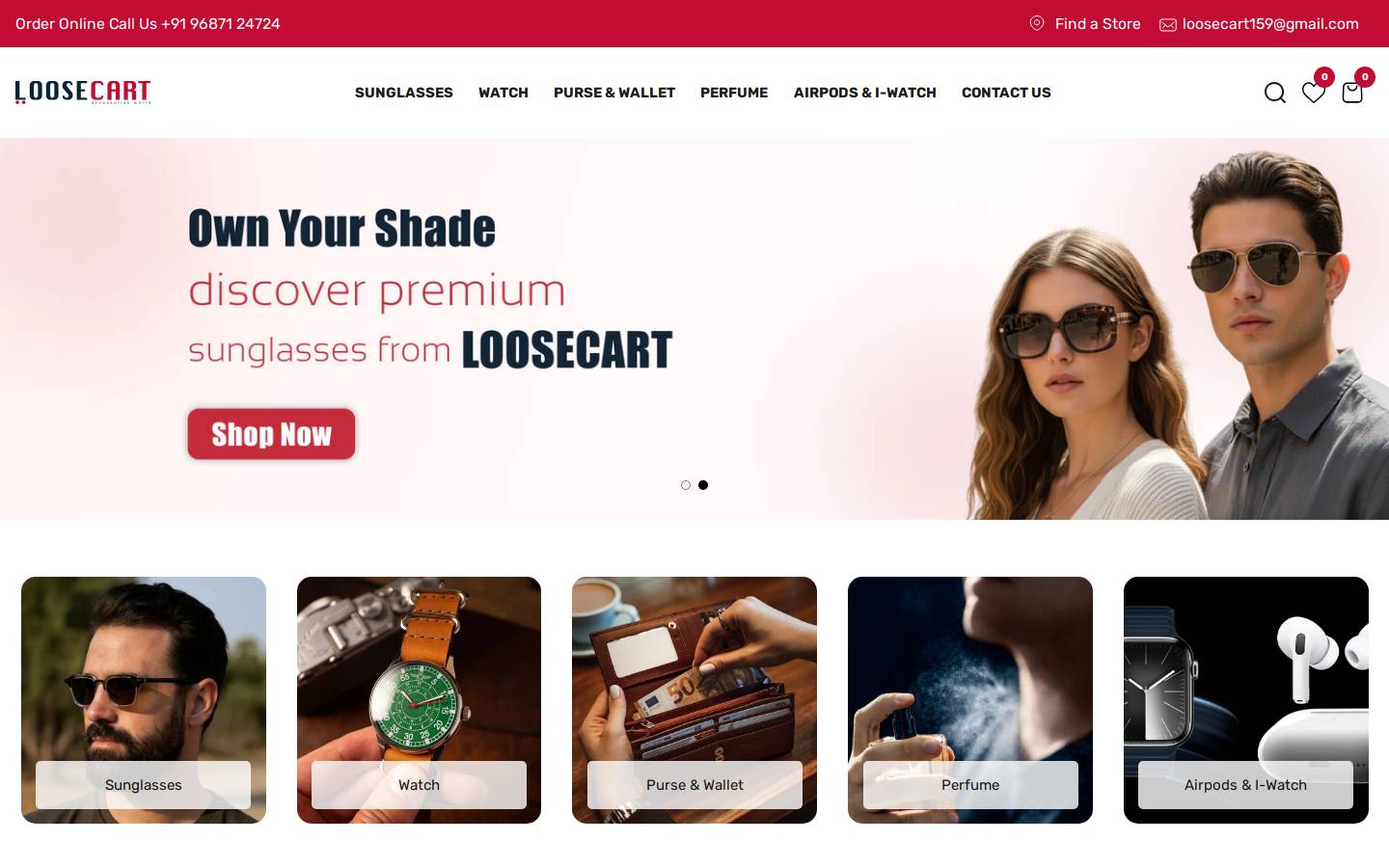 loosecart.com homepage screenshot