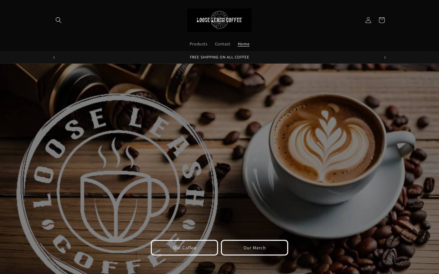 looseleashcoffee.com homepage screenshot