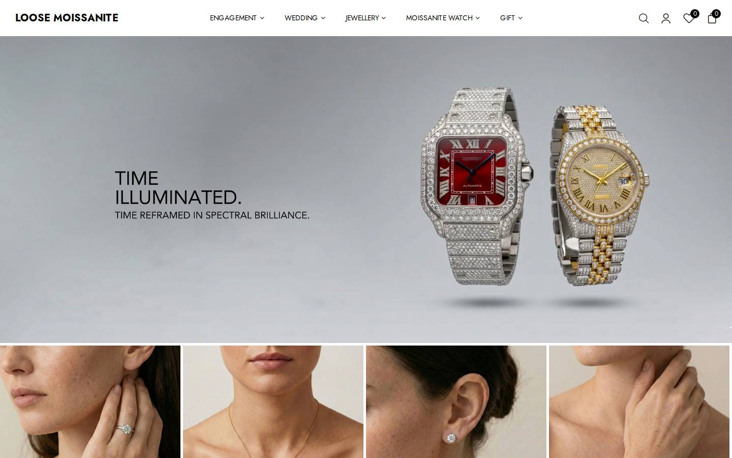 Loosemoissanite homepage screenshot