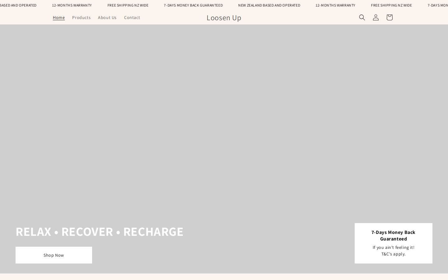 loosenup.co.nz homepage screenshot