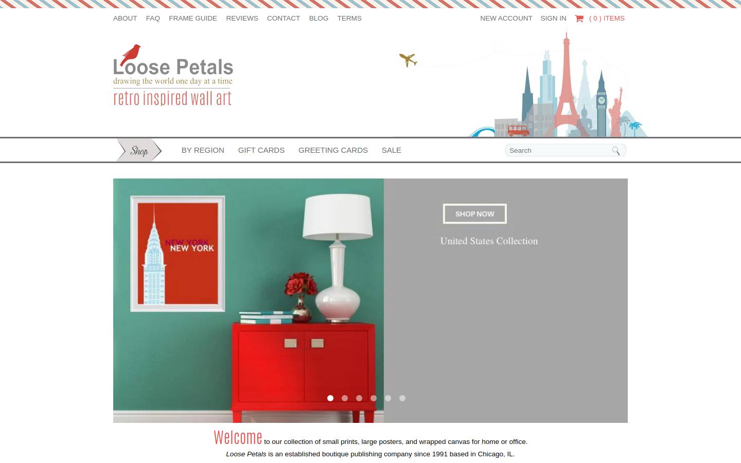loosepetals.com homepage screenshot