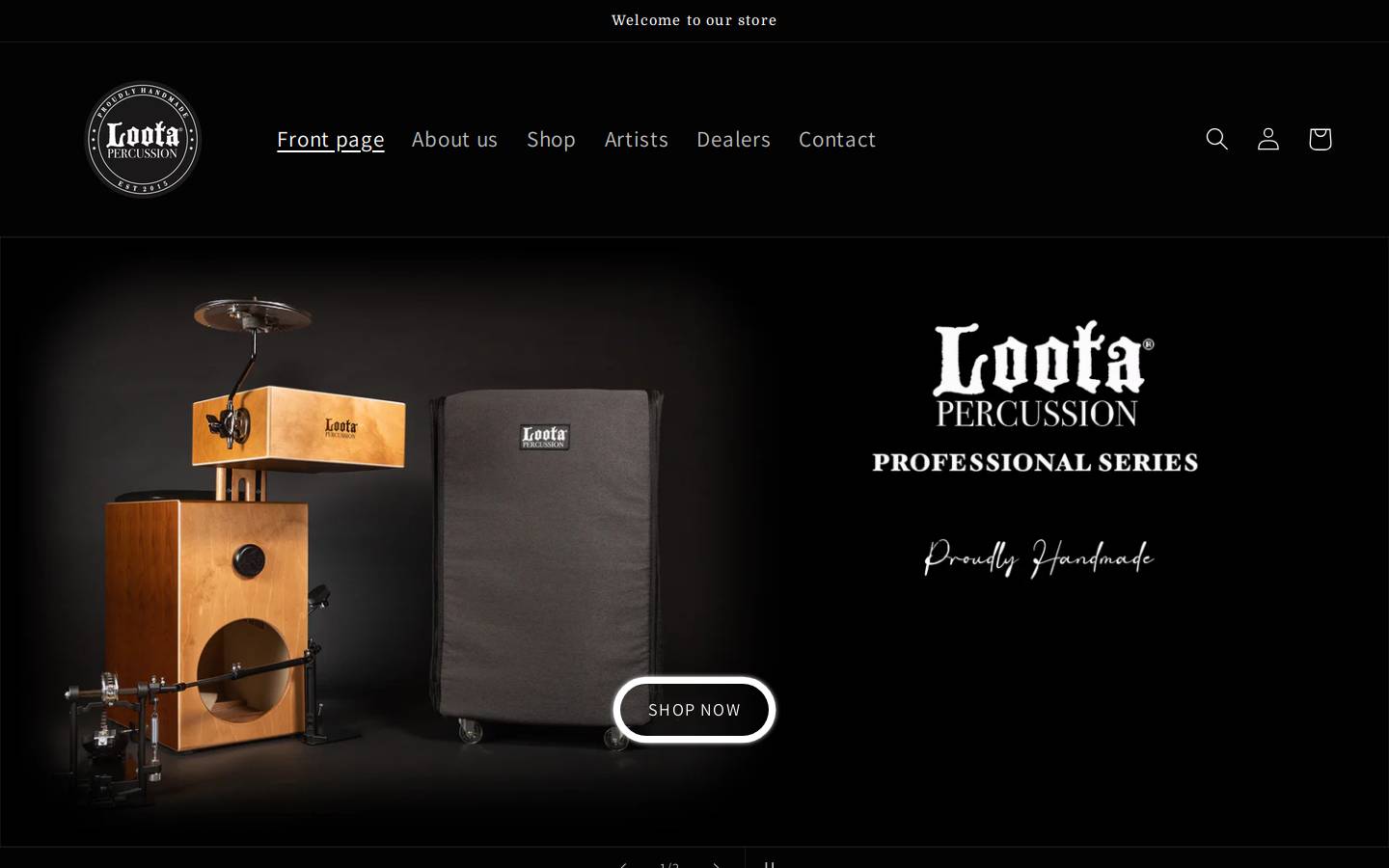 lootapercussion.com homepage screenshot