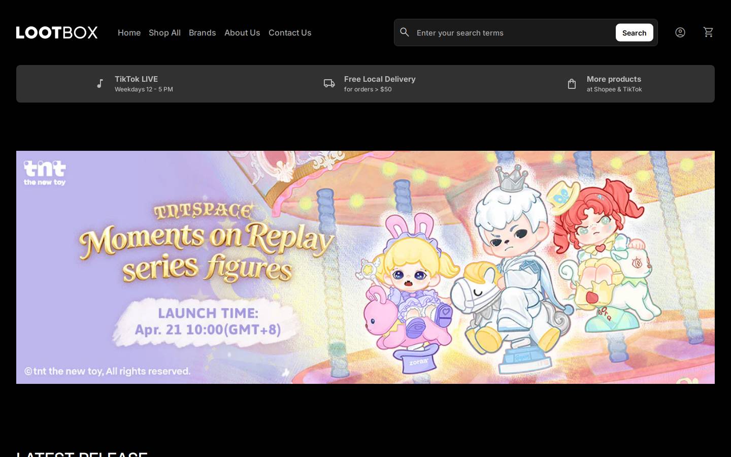 Lootbox homepage screenshot