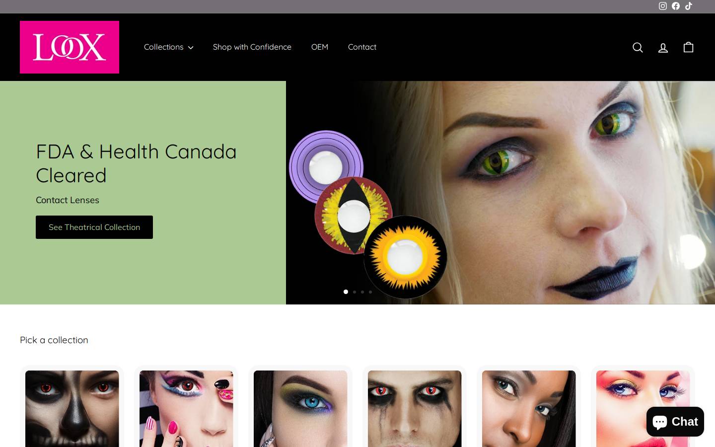looxcontacts.com homepage screenshot