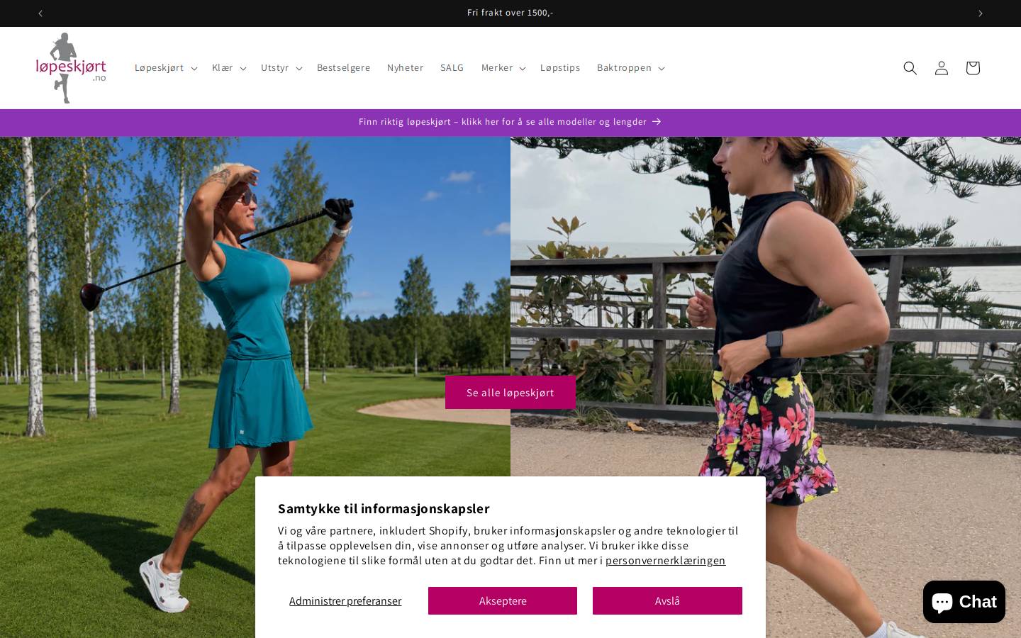 lopeskjort.no homepage screenshot