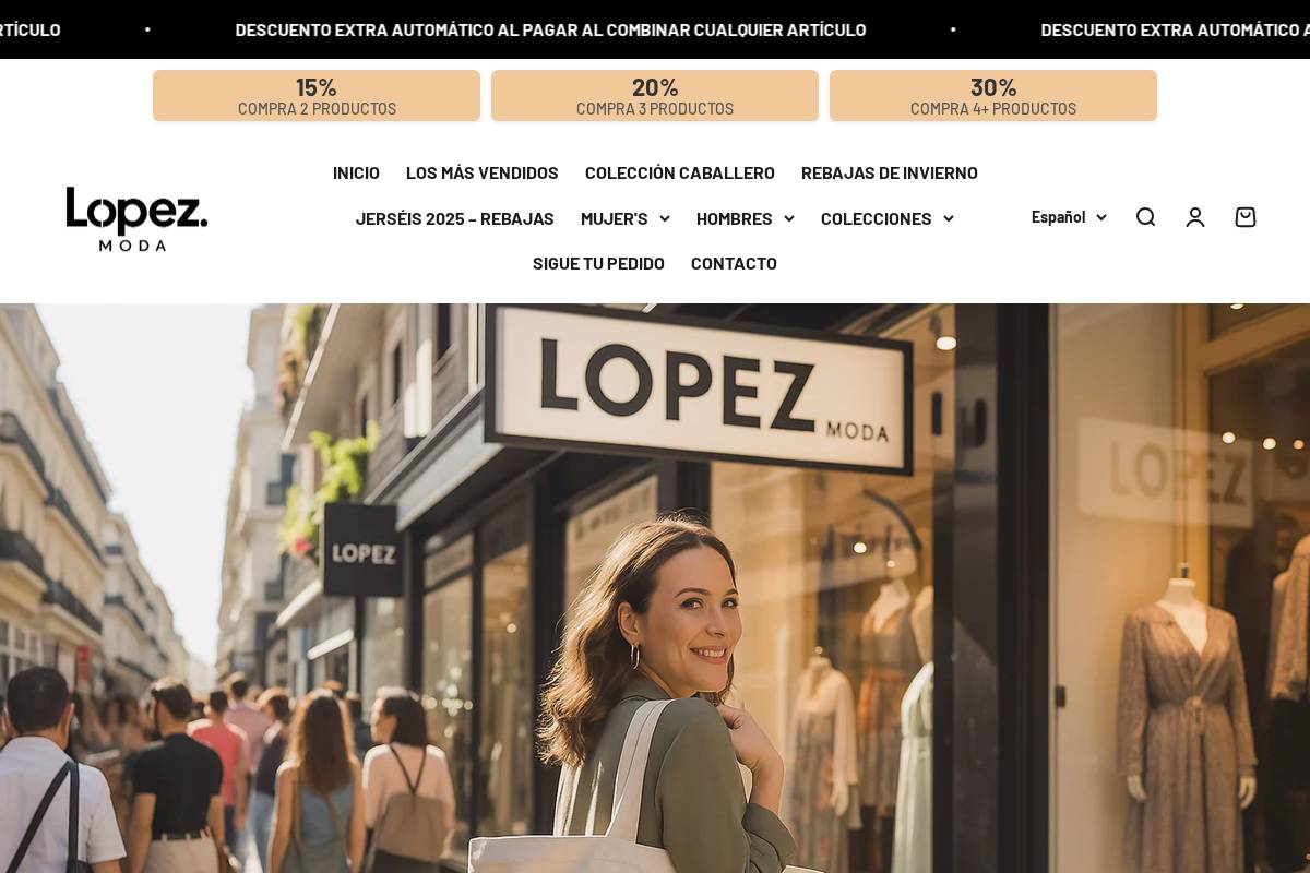 Lopezmoda homepage screenshot