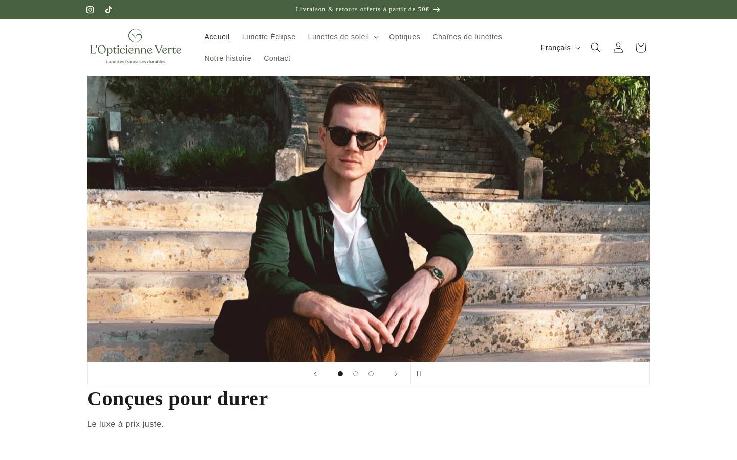 L'Opticienne Verte - Opticien Antibes homepage screenshot