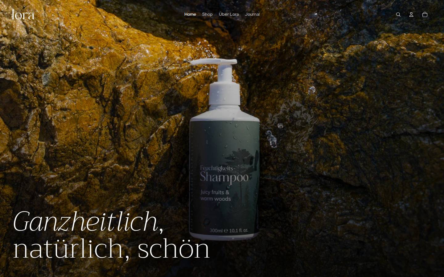 Lora Naturkosmetik homepage screenshot