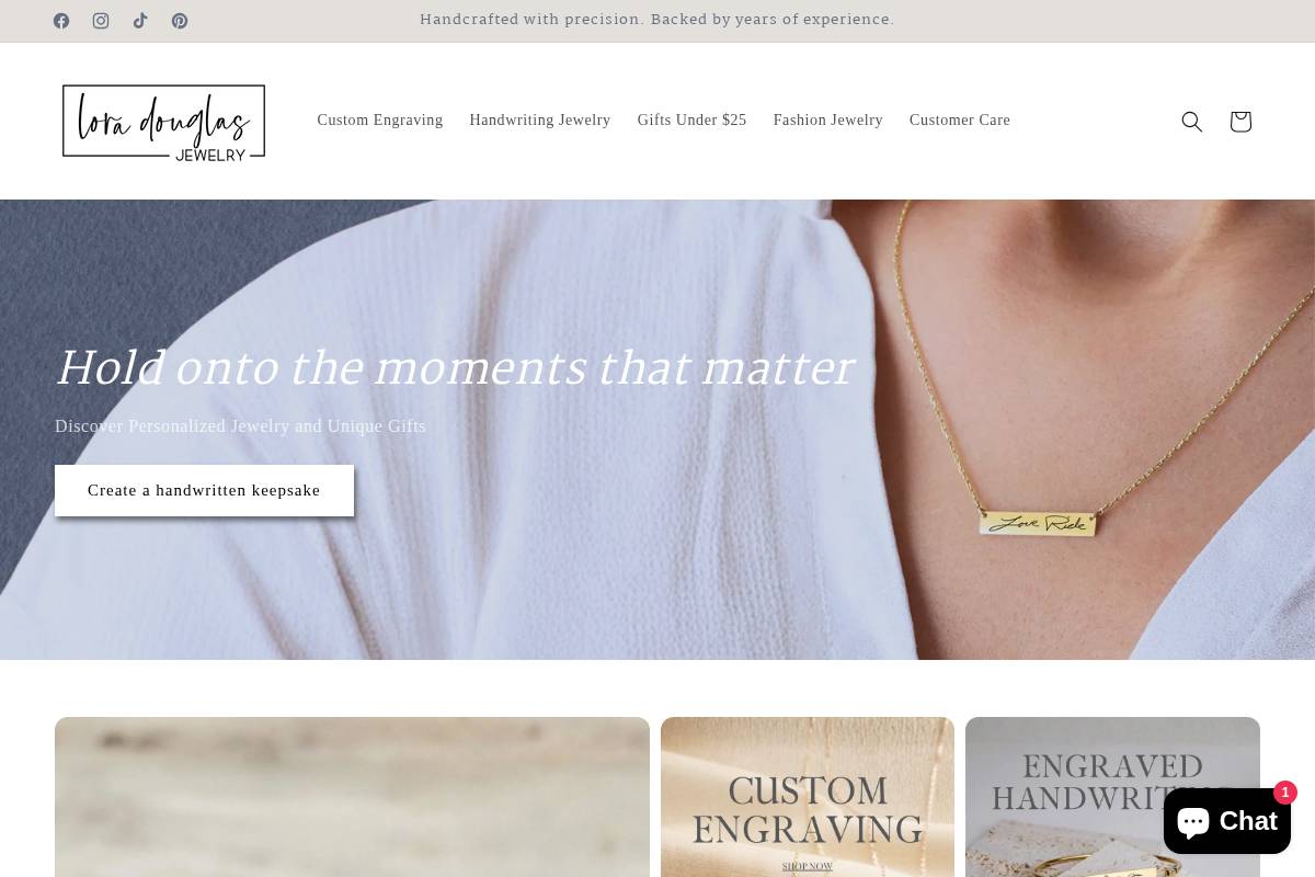 loradouglasjewelry.com homepage screenshot