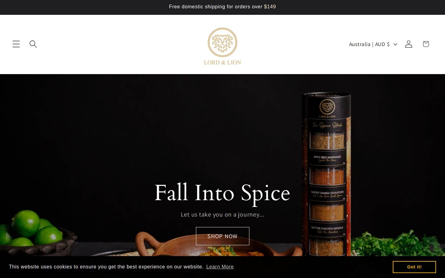 lordandlion.com homepage screenshot