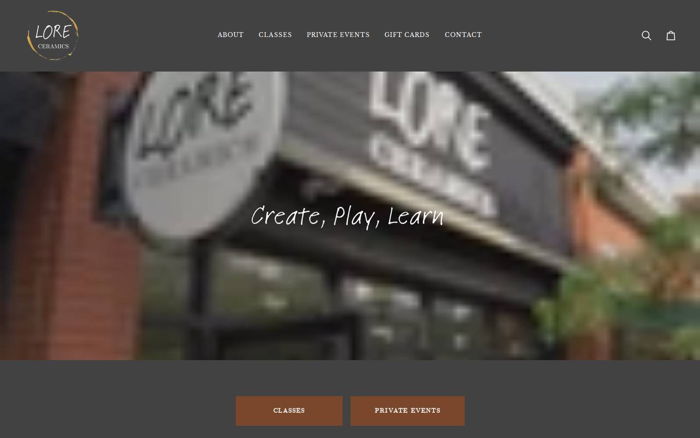 lore-ceramics.com homepage screenshot