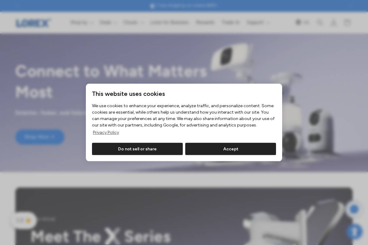 lorex.com homepage screenshot