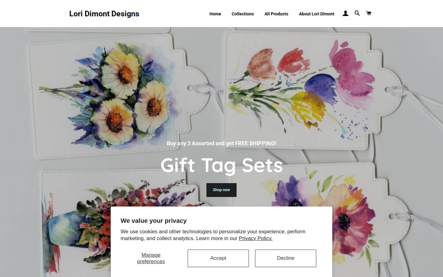 loridimontdesigns.com homepage screenshot