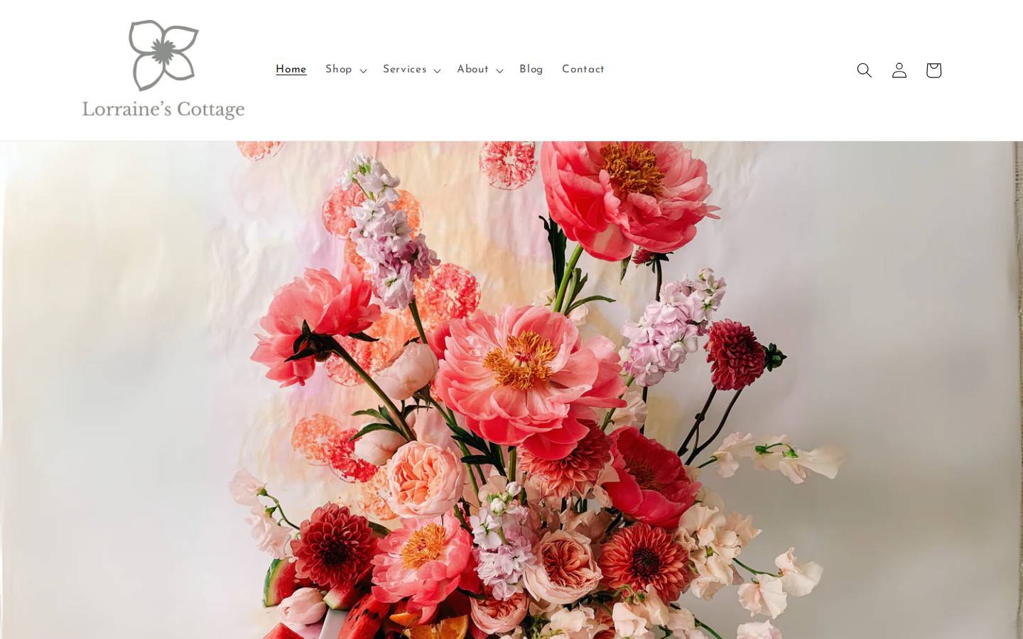 lorrainescottage.com homepage screenshot