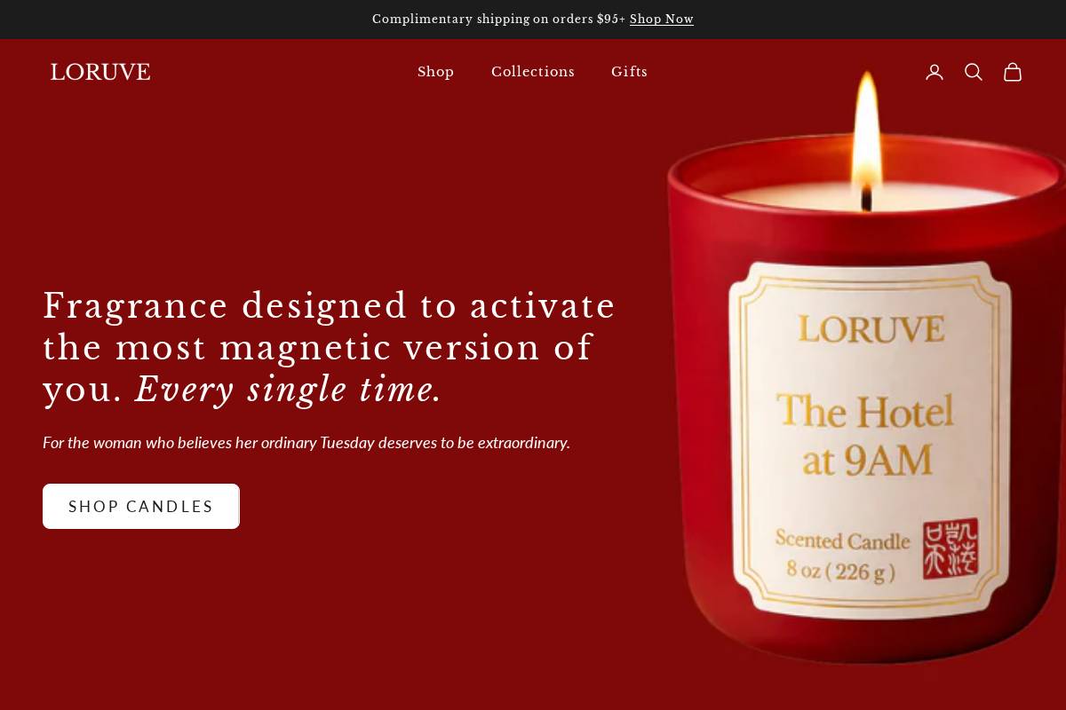 LORUVE homepage screenshot