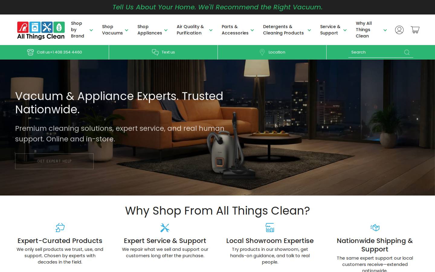 losgatosvacuums.com homepage screenshot
