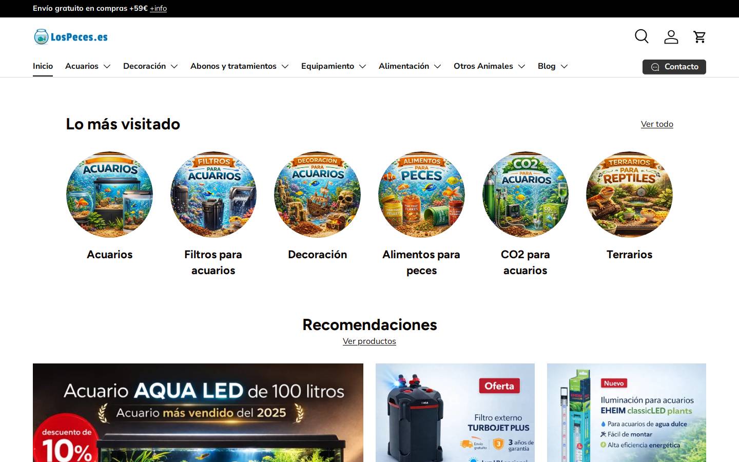 Lospeces homepage screenshot