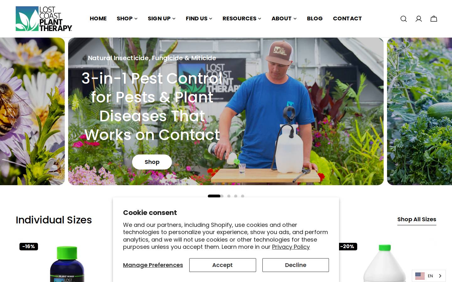 lostcoastplanttherapy.com homepage screenshot
