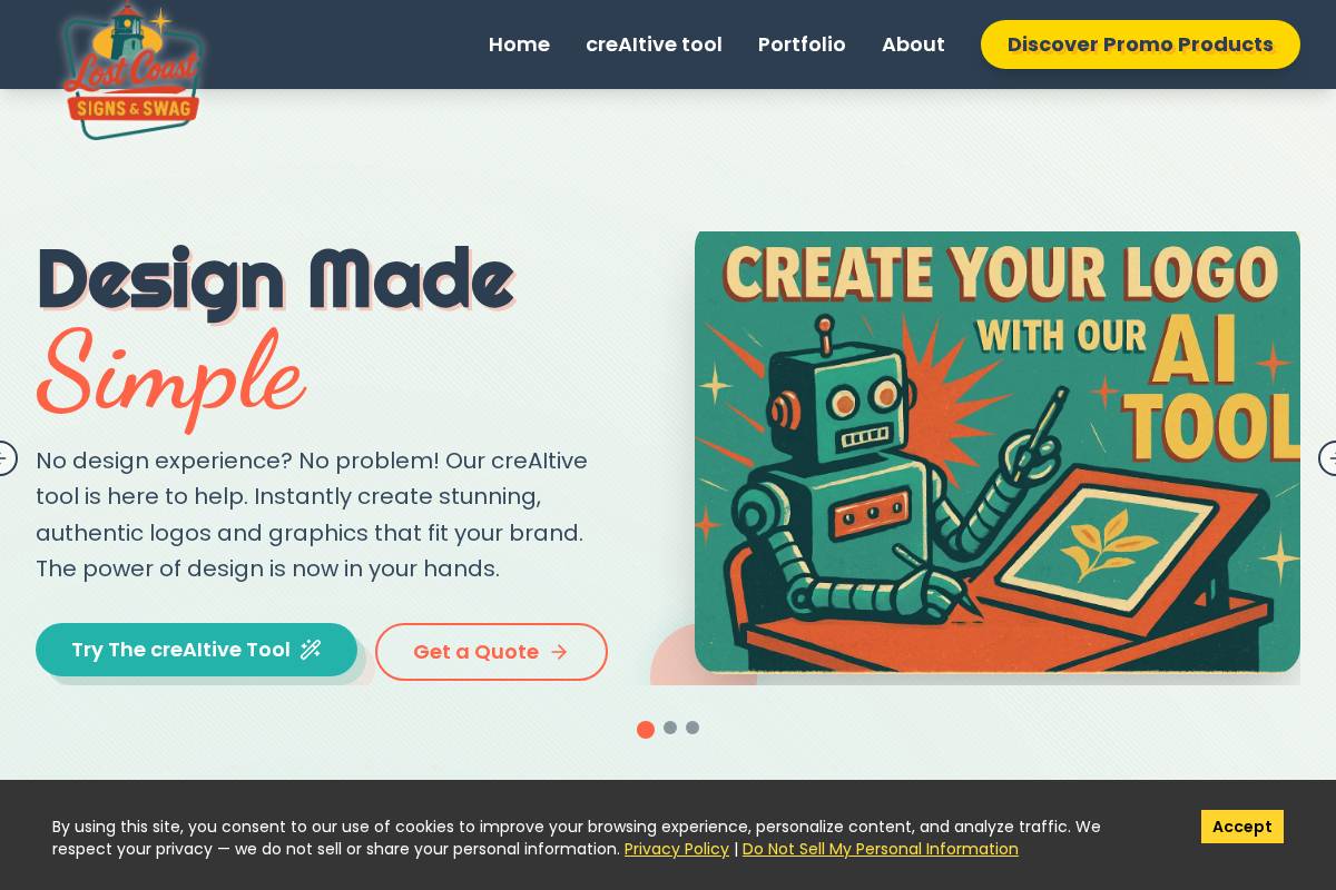 lostcoastsigns.com homepage screenshot