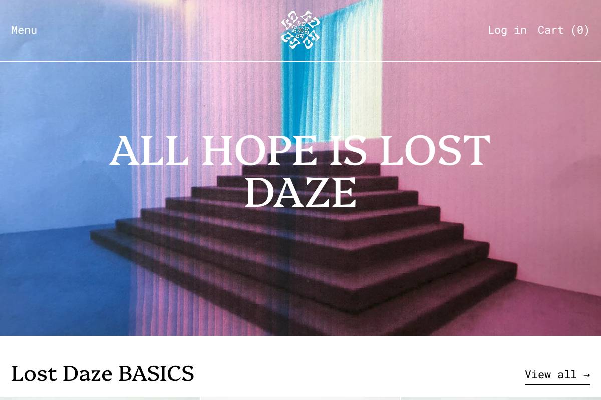 lostdaze.com homepage screenshot