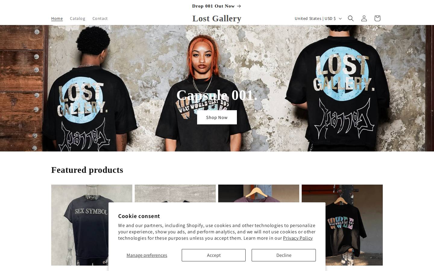lostgallery.co homepage screenshot