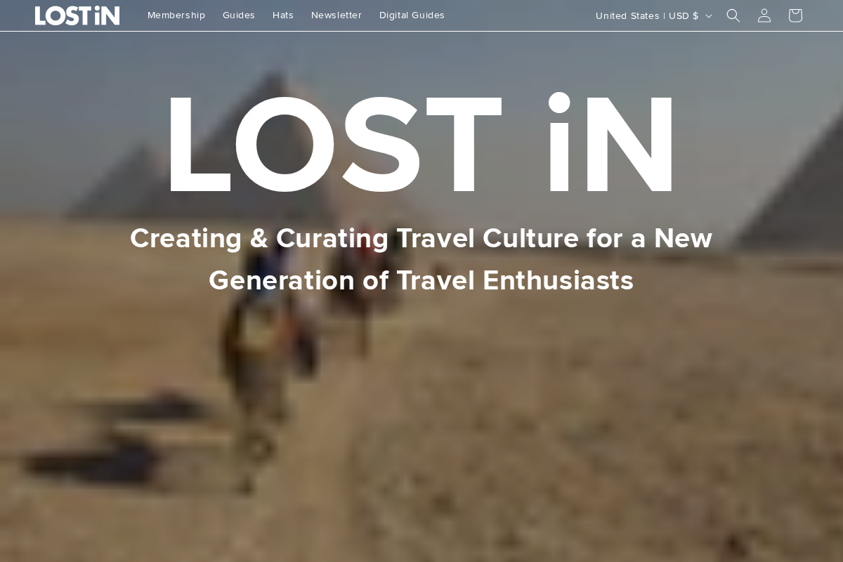 LOST iN City Guides homepage screenshot