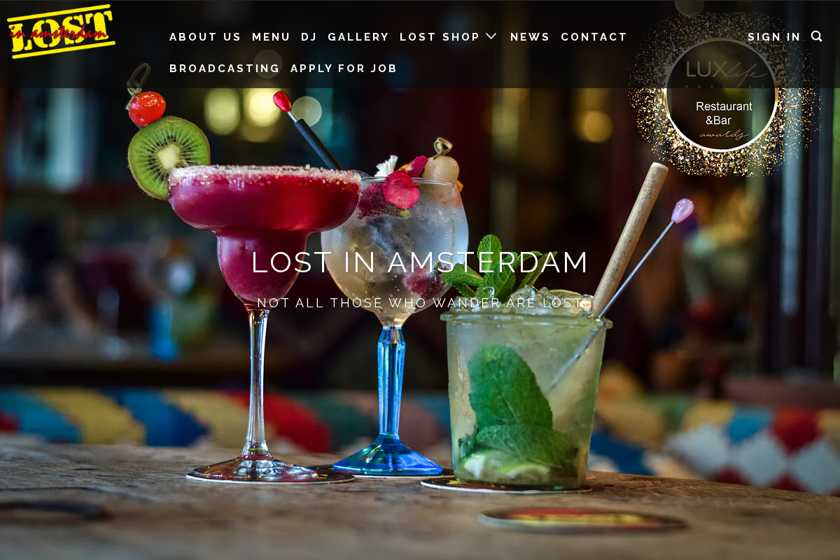 Lostinamsterdam homepage screenshot