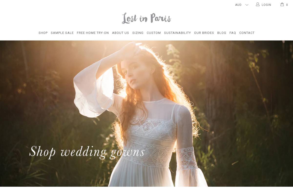lostinparis.com.au homepage screenshot