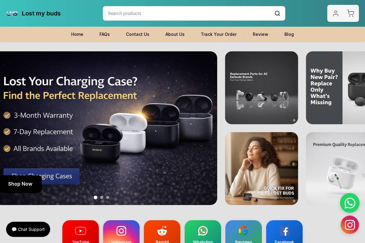 Lostmybuds homepage screenshot