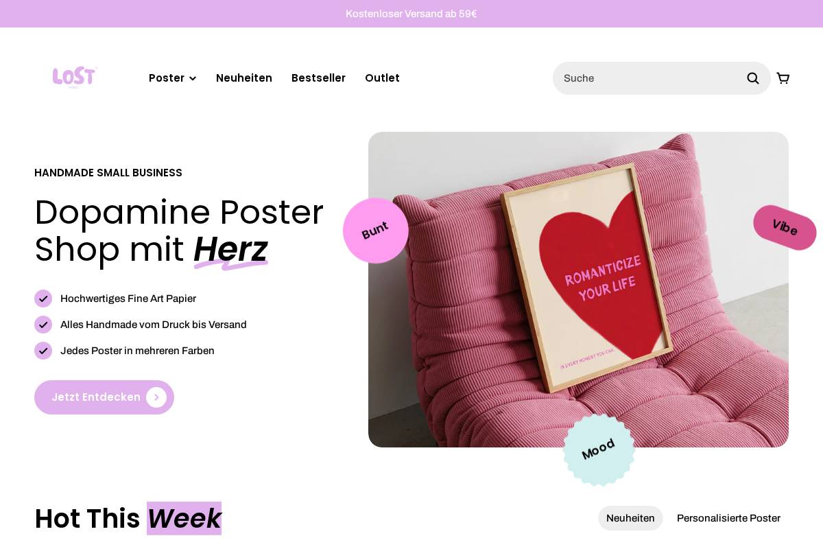 LostPrint homepage screenshot